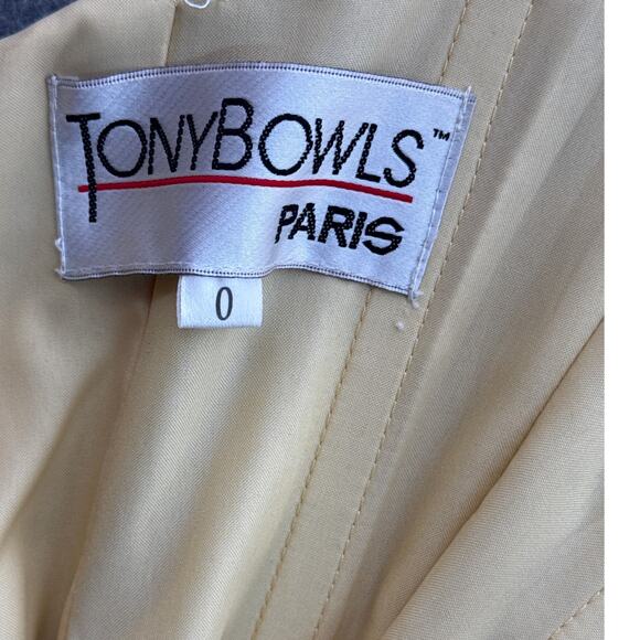 Tony Bowls Paris Vintage Strapless Gold Beaded Sequin Ball Gown Prom Dress 0 - Picture 10 of 11